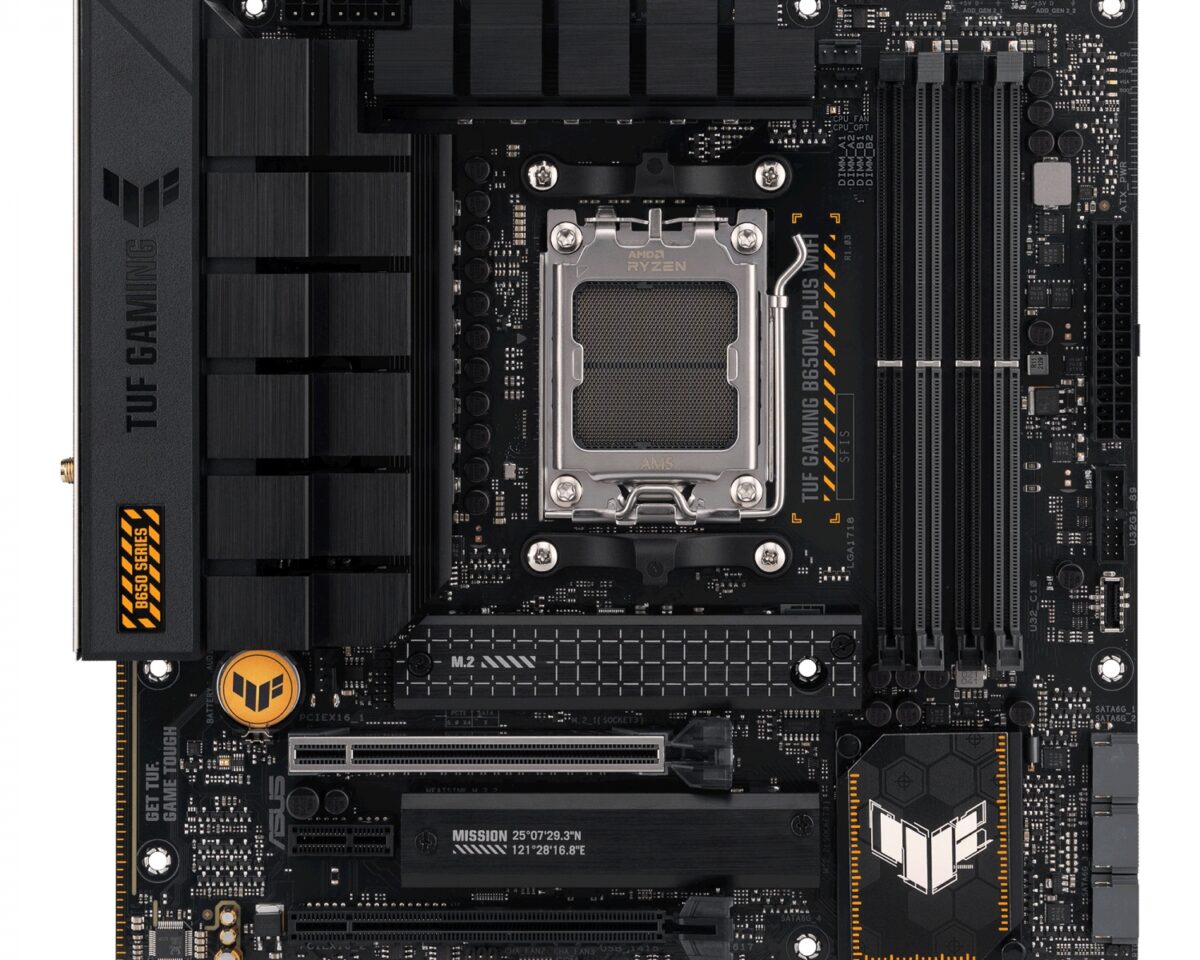 Alternative view of ASUS TUF GAMING B650M-PLUS WIFI: (AM5) 4DDR5 HDMI mATX