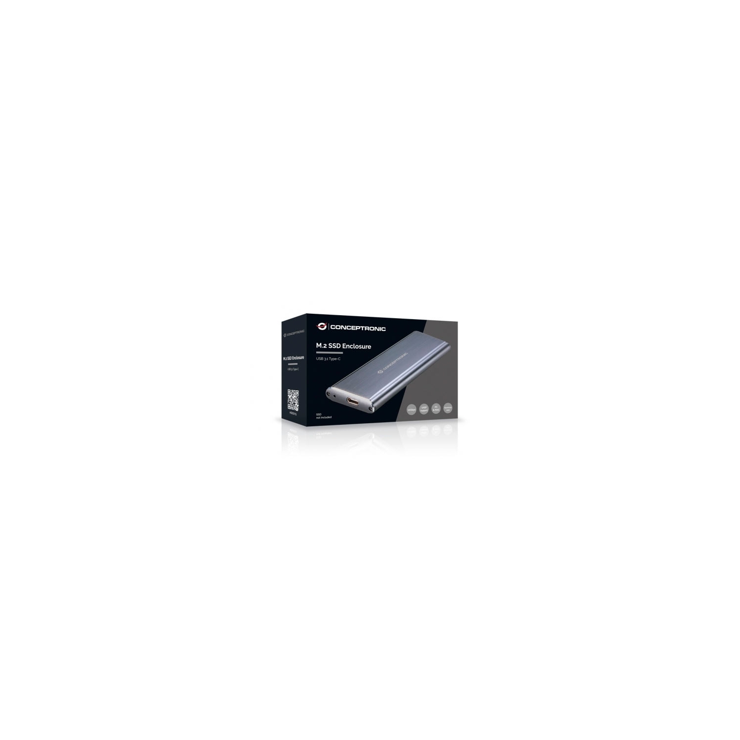 Caja CONCEPTRONIC SSD M.2/SATA USB-C 3.1 Gris (HDE01G) - Imagen 3