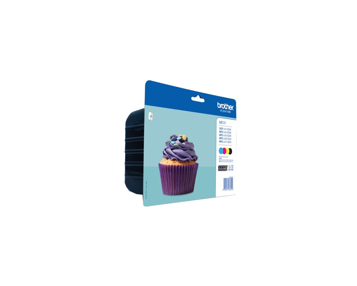 Alternative view of Tinta BROTHER Pack Negro/Tricolor (LC123VALBP)