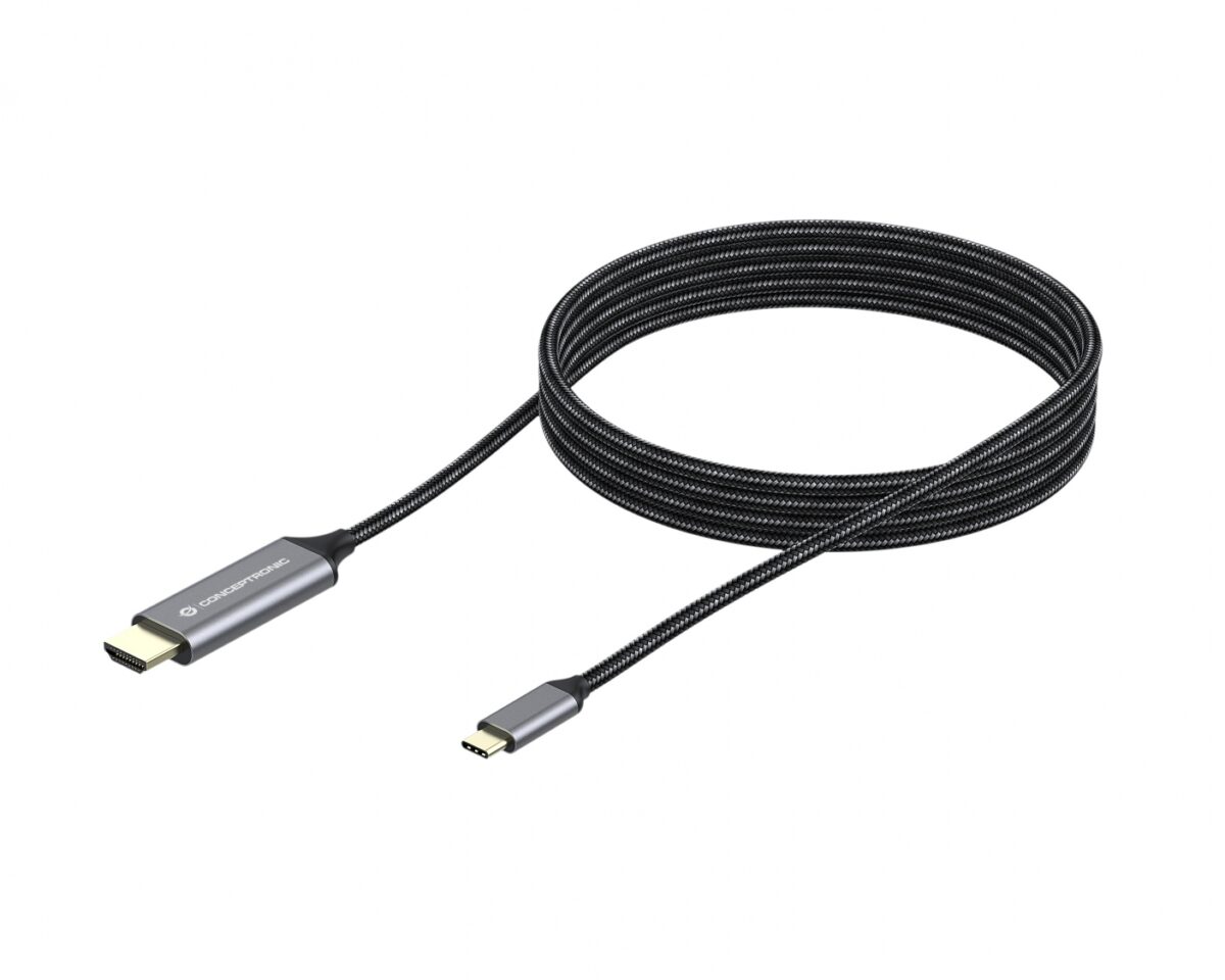 Alternative view of Cable CONCEPTRONIC USB-C/M a HDMI/M 2m Gris (ABBY10G)
