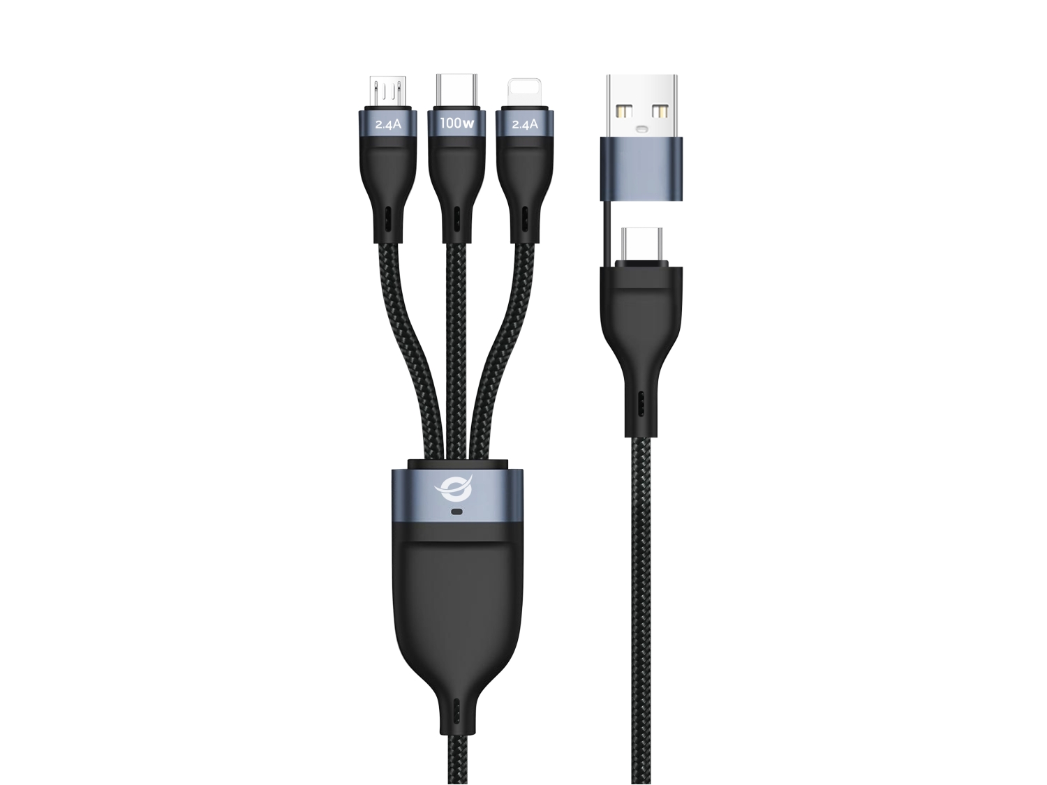 Cable CONCEPTRONIC USB-C/H 3en1 1.5m Negro (ETTA06B15) - Imagen 2