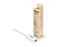 Adaptador Club 3D USB-C/M a RJ45/H Blanco (CAC-1519)