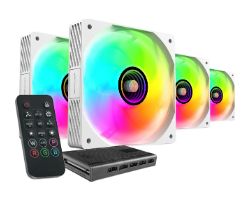 Kit Mars Gaming 4 Ventiladores ARGB+Hub ARGB(MFSI4KITW)