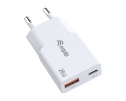 Cargador pared Equip GaN usb-C Usb-A 20w Blanco(245522)