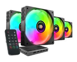 Kit Mars Gaming 4 Ventiladores ARGB+Hub ARGB (MFSI4KIT)