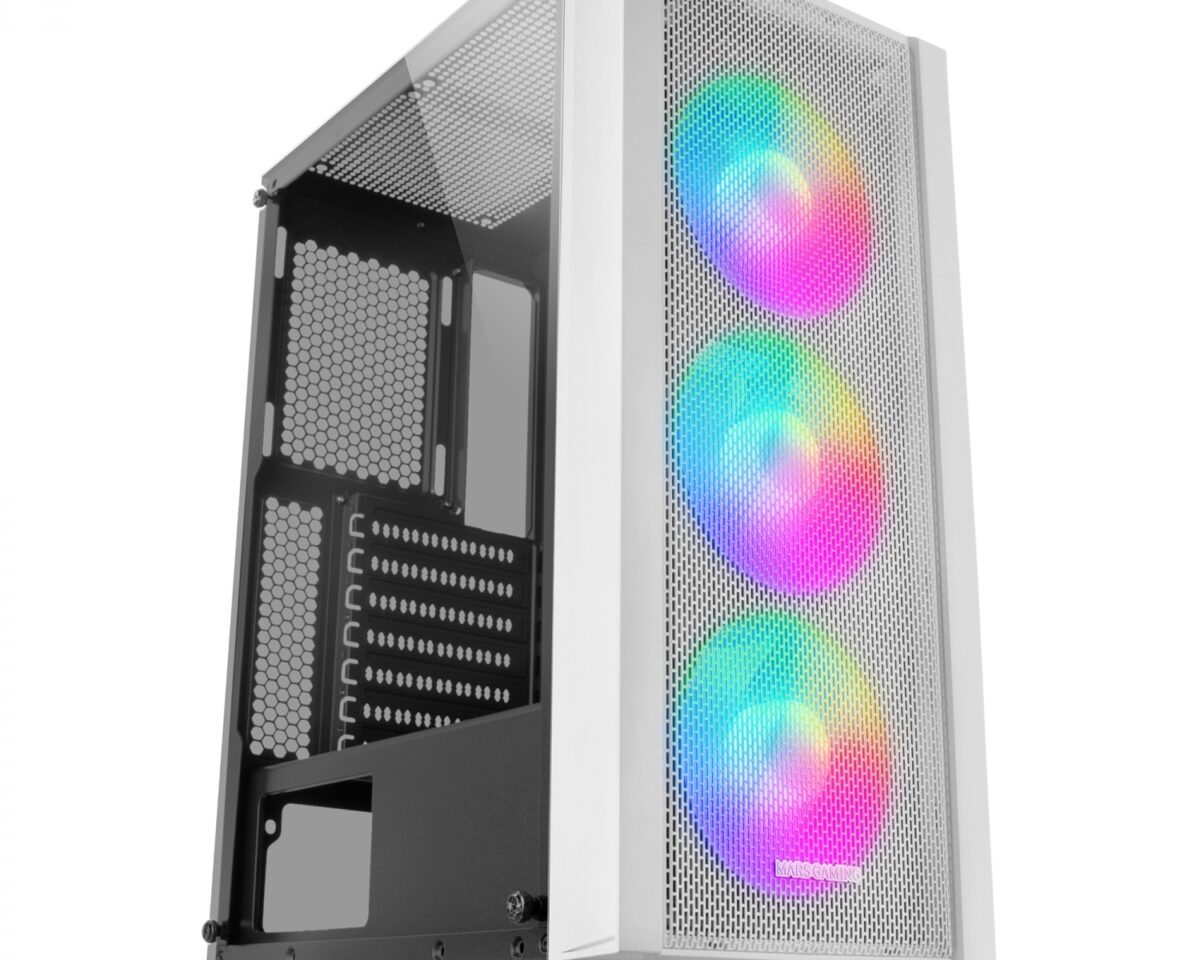 Alternative view of Caja Mars Gaming FRGB ATX mATX Mini-ITX Blanca (MCCW)