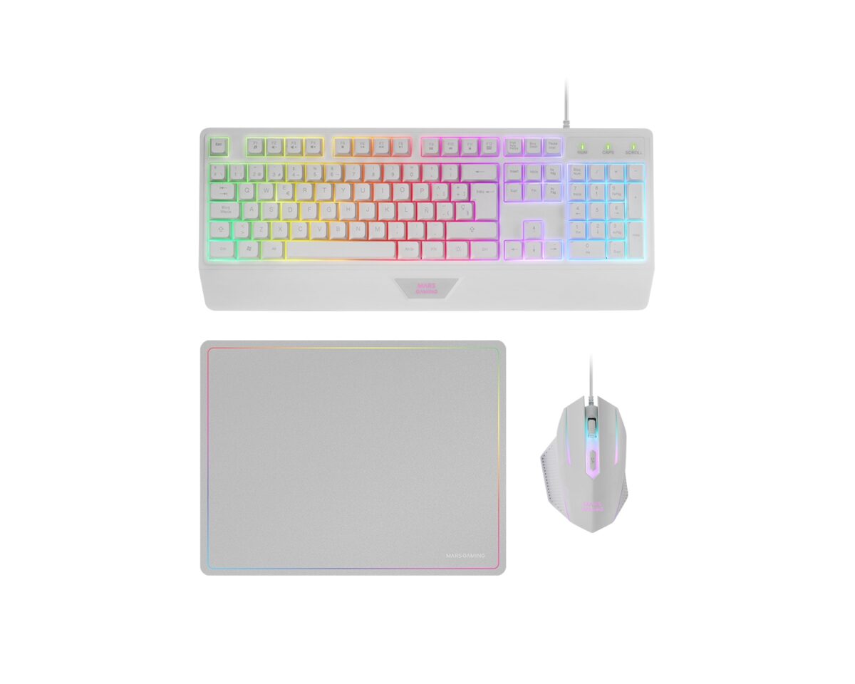 Alternative view of Pack Mars Gaming T+Ratón+Alfombrilla Blanco (MCP124WES)
