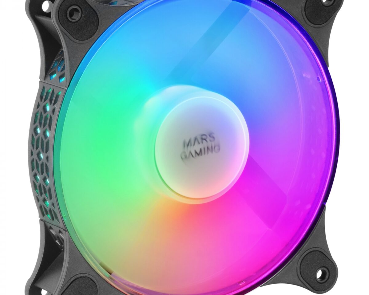 Alternative view of Ventilador Mars Gaming 120mm FRGB Kit 2 Negro (MFDUO)