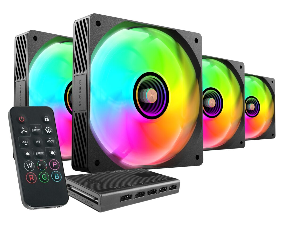 Alternative view of Kit Mars Gaming 4 Ventiladores ARGB+Hub ARGB (MFSI4KIT)