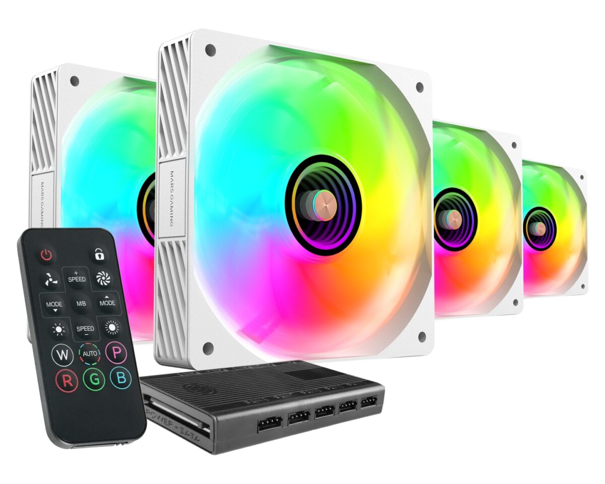 Alternative view of Kit Mars Gaming 4 Ventiladores ARGB+Hub ARGB(MFSI4KITW)