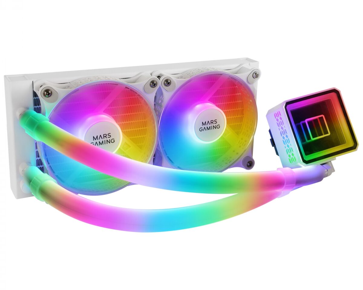 Alternative view of Ref. Líq. CPU Mars Gaming 500W ARGB Blanca(MLULTRA240W)