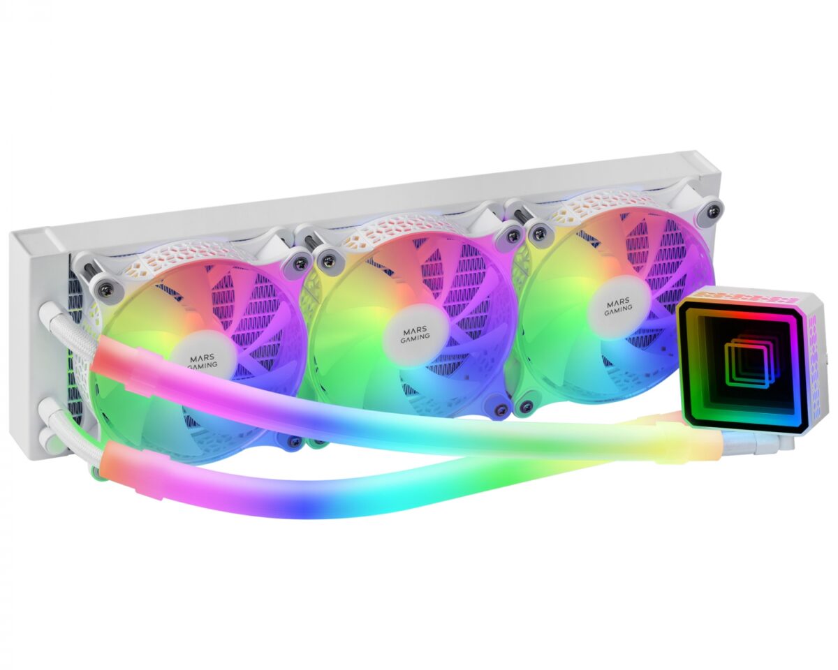 Alternative view of Ref. Líq. CPU Mars Gaming 650W ARGB Blanca(MLULTRA360W)