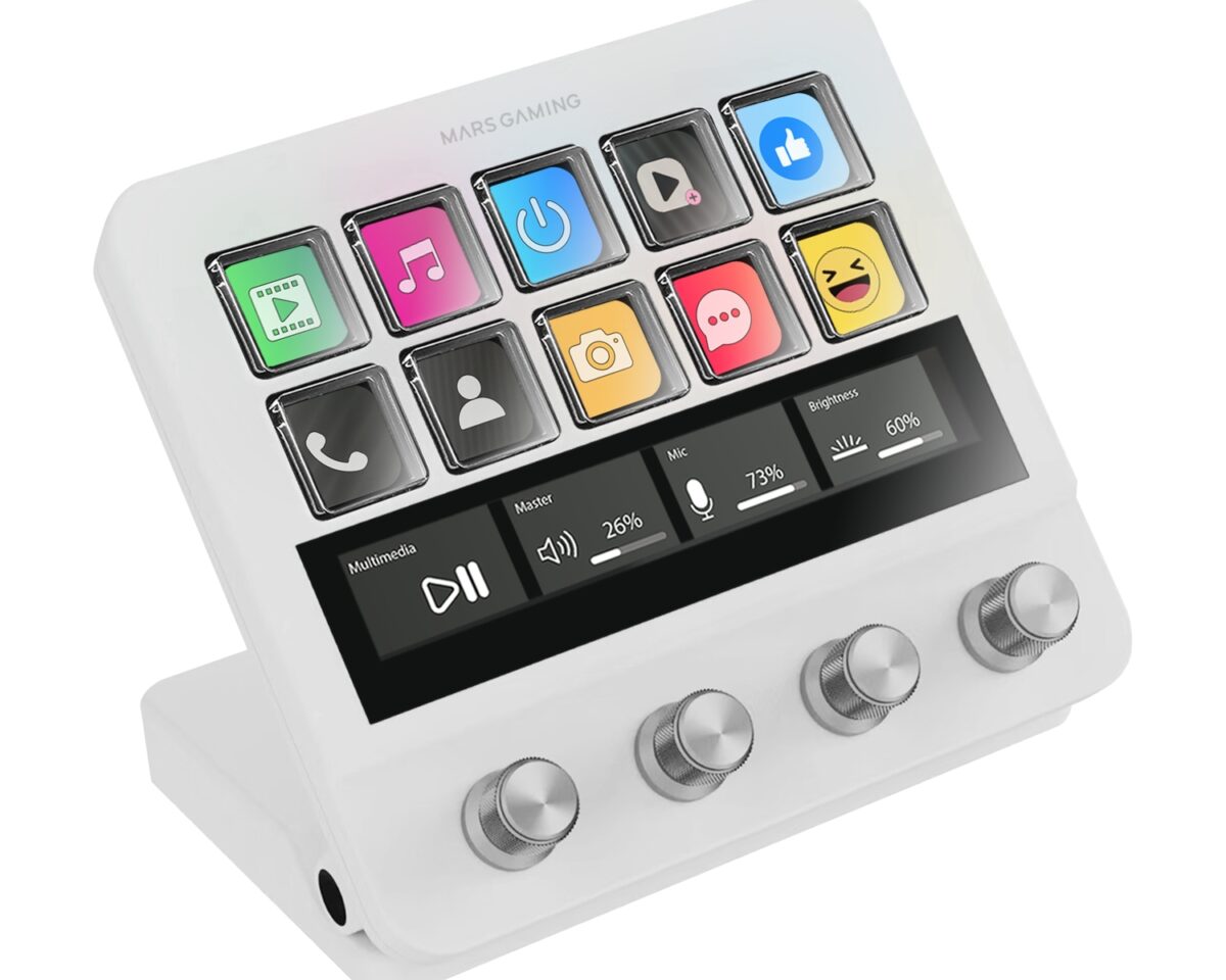 Alternative view of Control Deck Mars Gaming LCD 10 Teclas Blanco (MSDPROW)