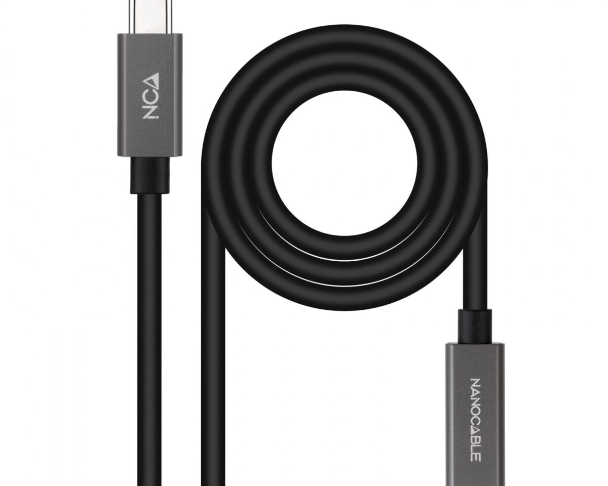 Alternative view of Nanocable USB-C/M a USB-C/H 1m Negro (10.01.4401)