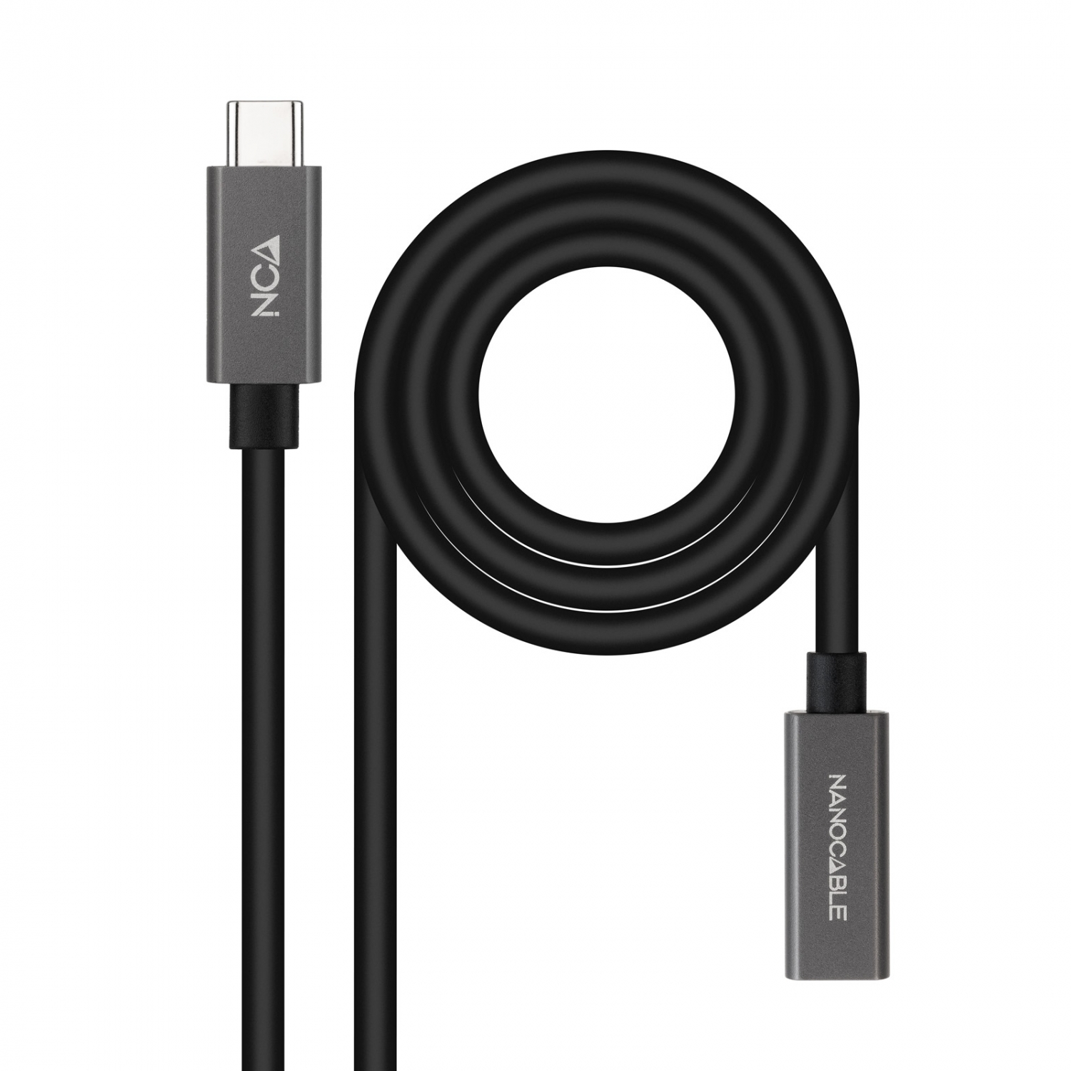 Nanocable USB-C/M a USB-C/H 1m Negro (10.01.4401) - Imagen 2