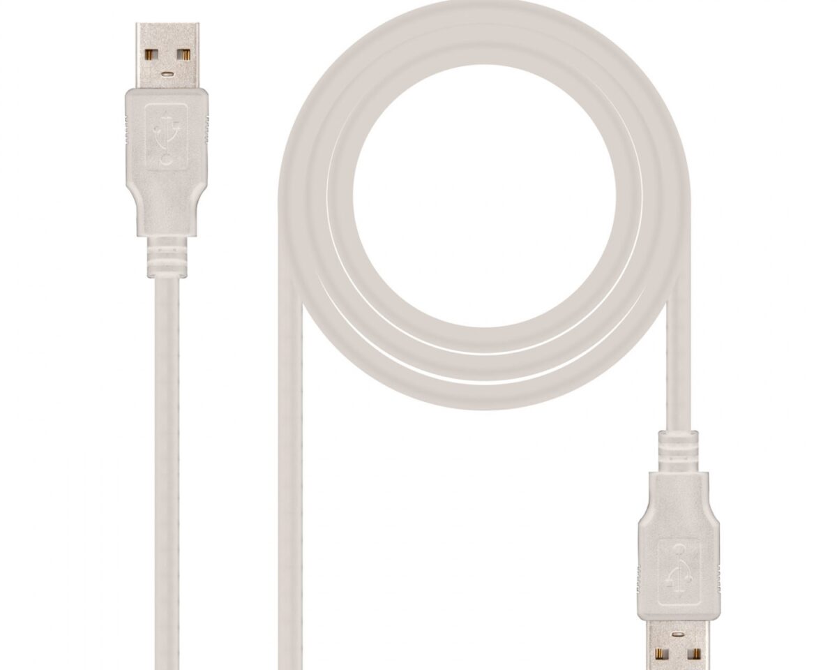 Alternative view of Nanocable USB-A/M a USB-A/M 2m Gris (10.01.0303)