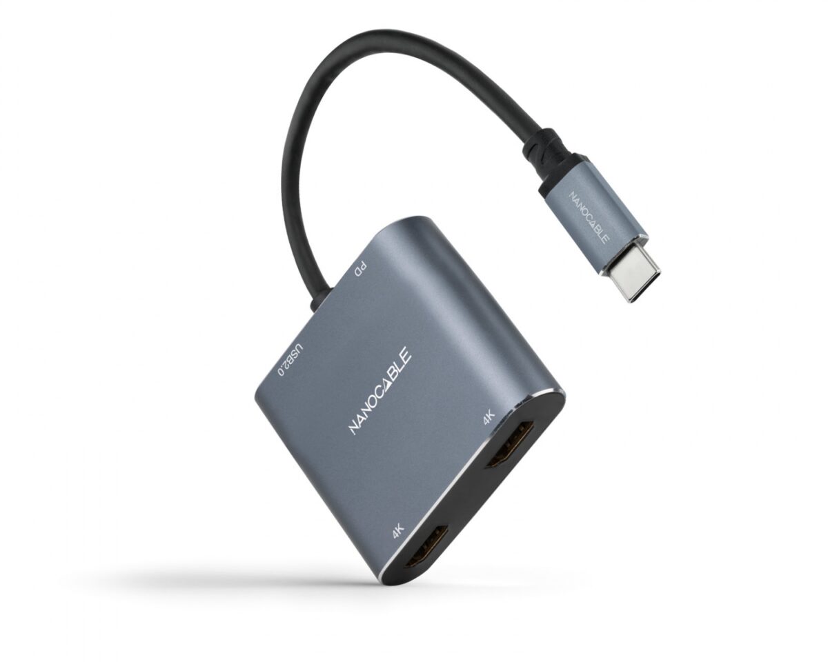 Alternative view of Adaptador Nanocable USB-C a 2xHDMI/USB 2.0 (10.16.4305)