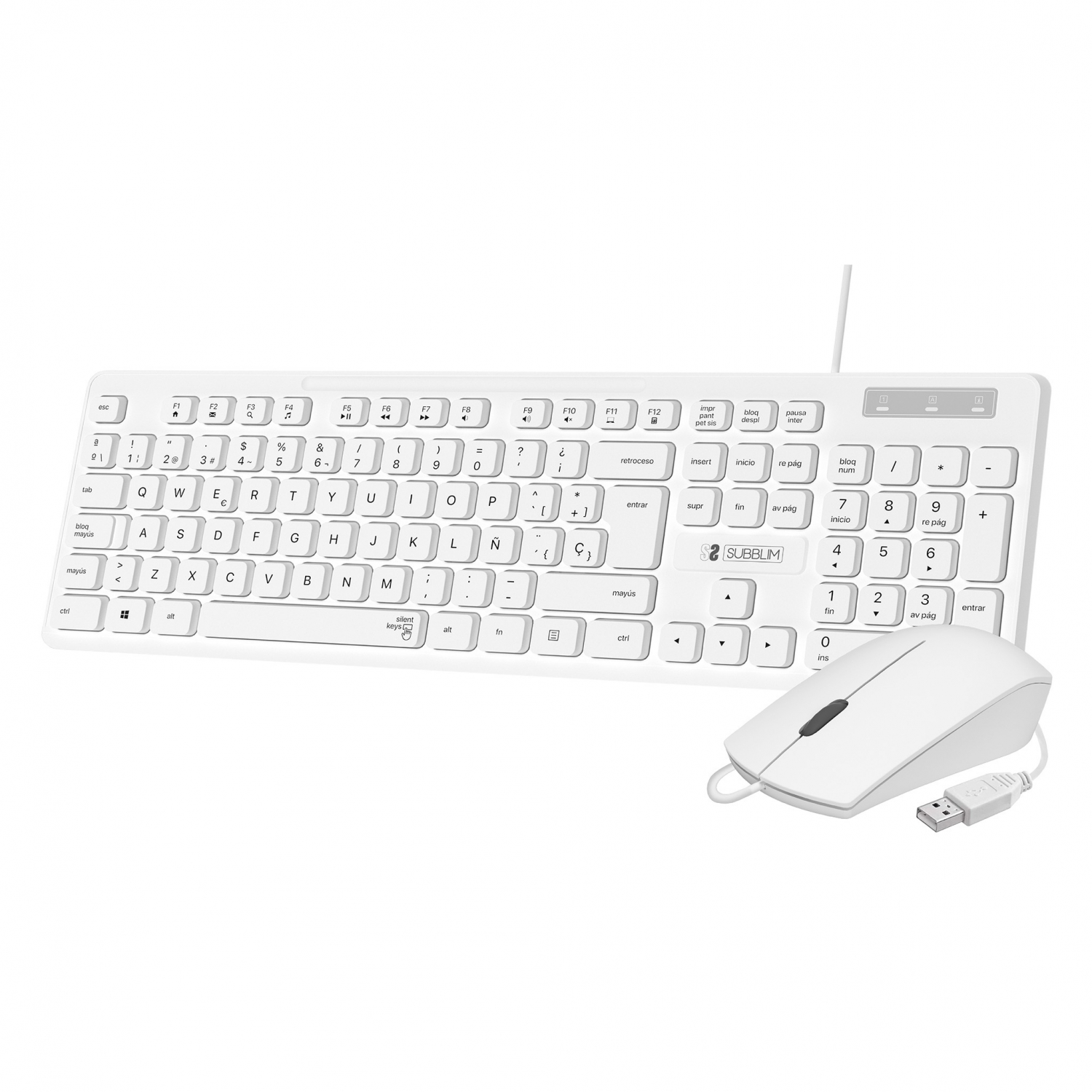 T+Ratón SUBBLIM Business USB-A Blanco (SUBKBC-CSSK02) - Imagen 2