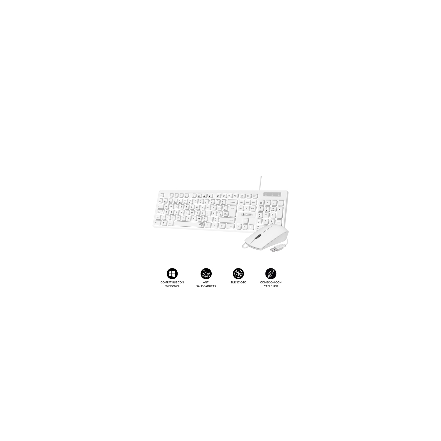 T+Ratón SUBBLIM Business USB-A Blanco (SUBKBC-CSSK02) - Imagen 3