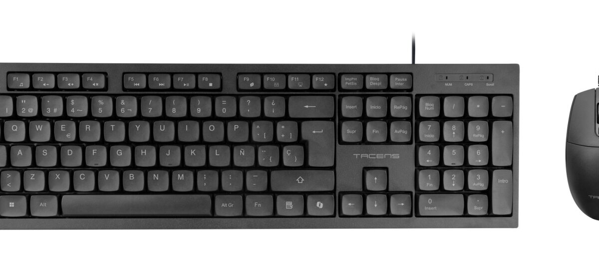 Alternative view of Teclado+Ratón TACENS USB 1600dpi Negro (ACP02ES)