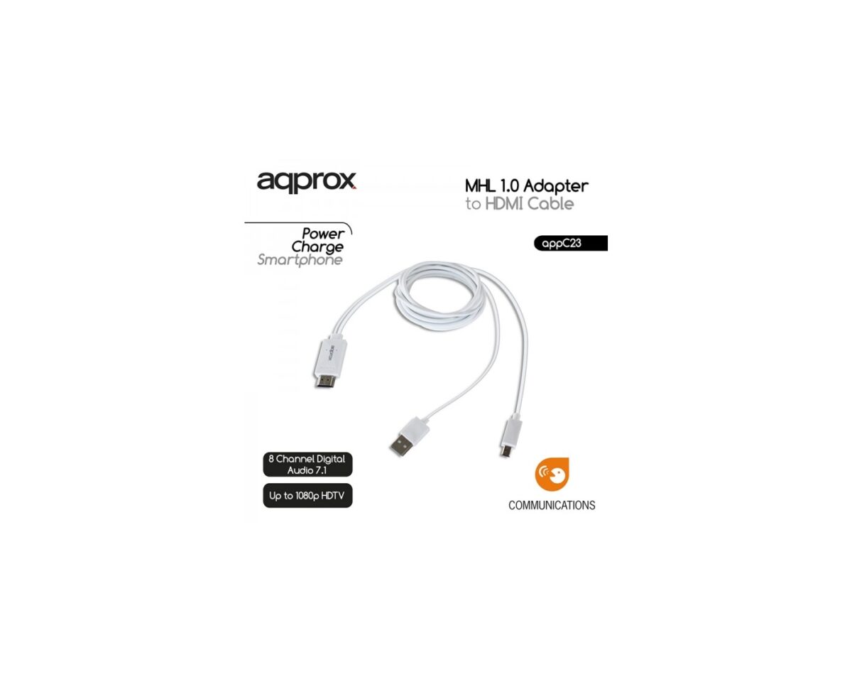 Alternative view of Cable Approx mUSB/M a HDMI/M Blanco (APPC23)