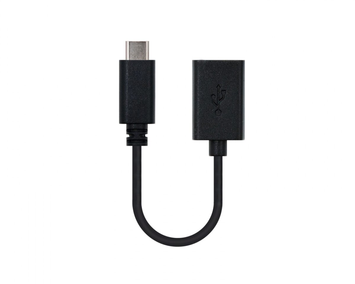 Alternative view of Nanocable USB-A/H a USB-C/M 15cm Negro (10.01.2400)