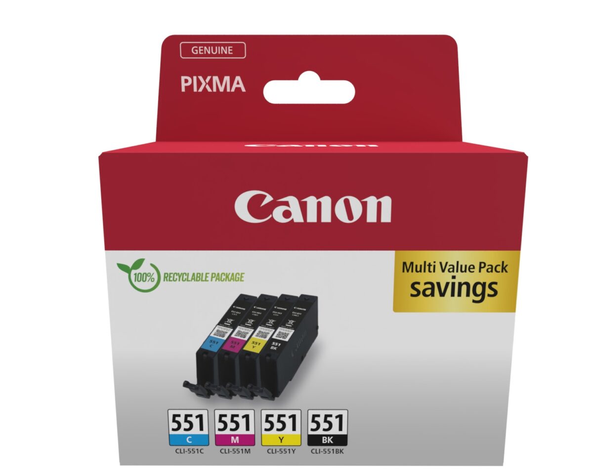 Alternative view of Tinta Canon CLI-551 Pack Negro/Tricolor (6509B015)