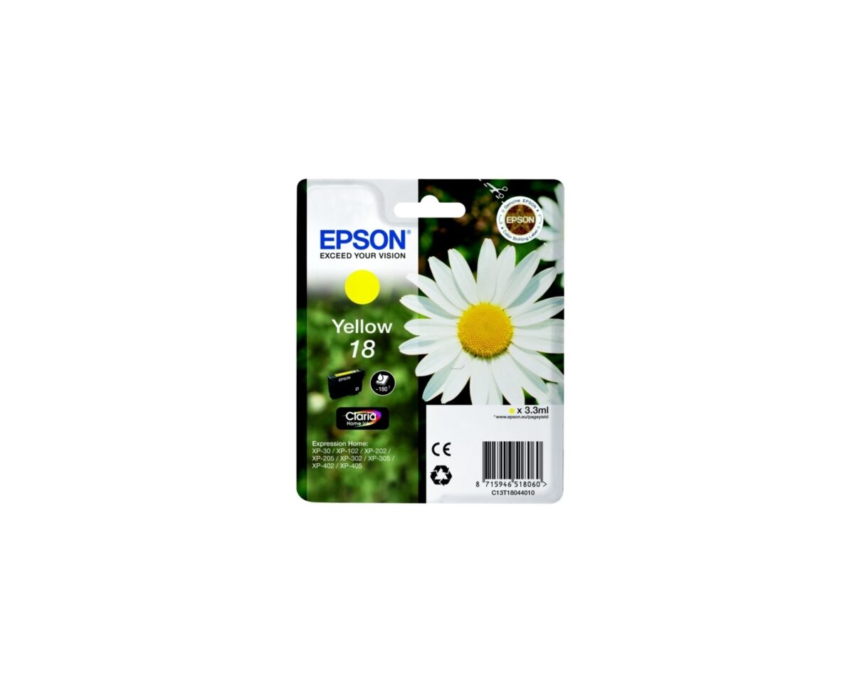 Alternative view of Tinta Epson 18 T1804 Amarillo 3.3ml 180pág(C13T18044012