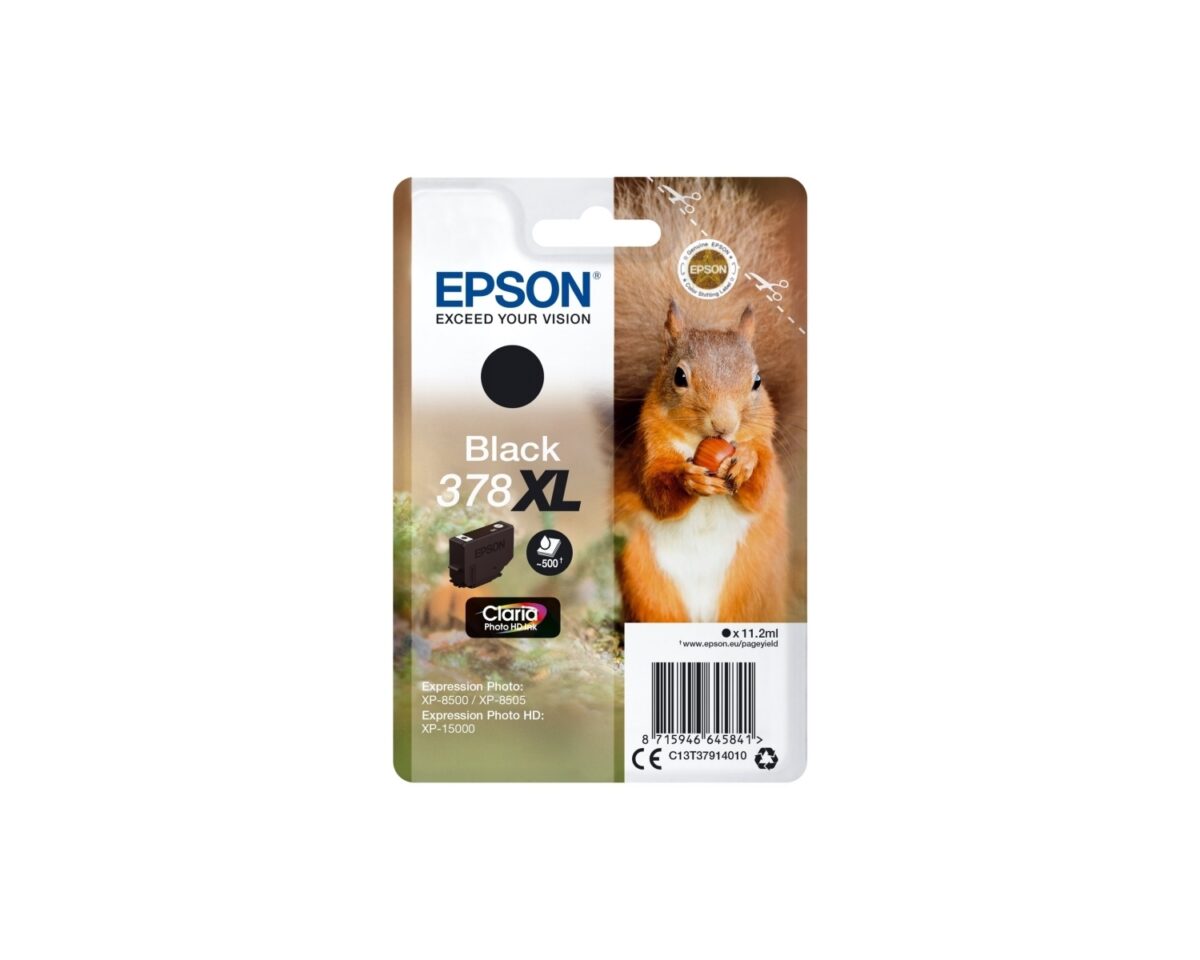 Alternative view of Tinta Epson 378XL Negro Claria Photo (C13T37914010)