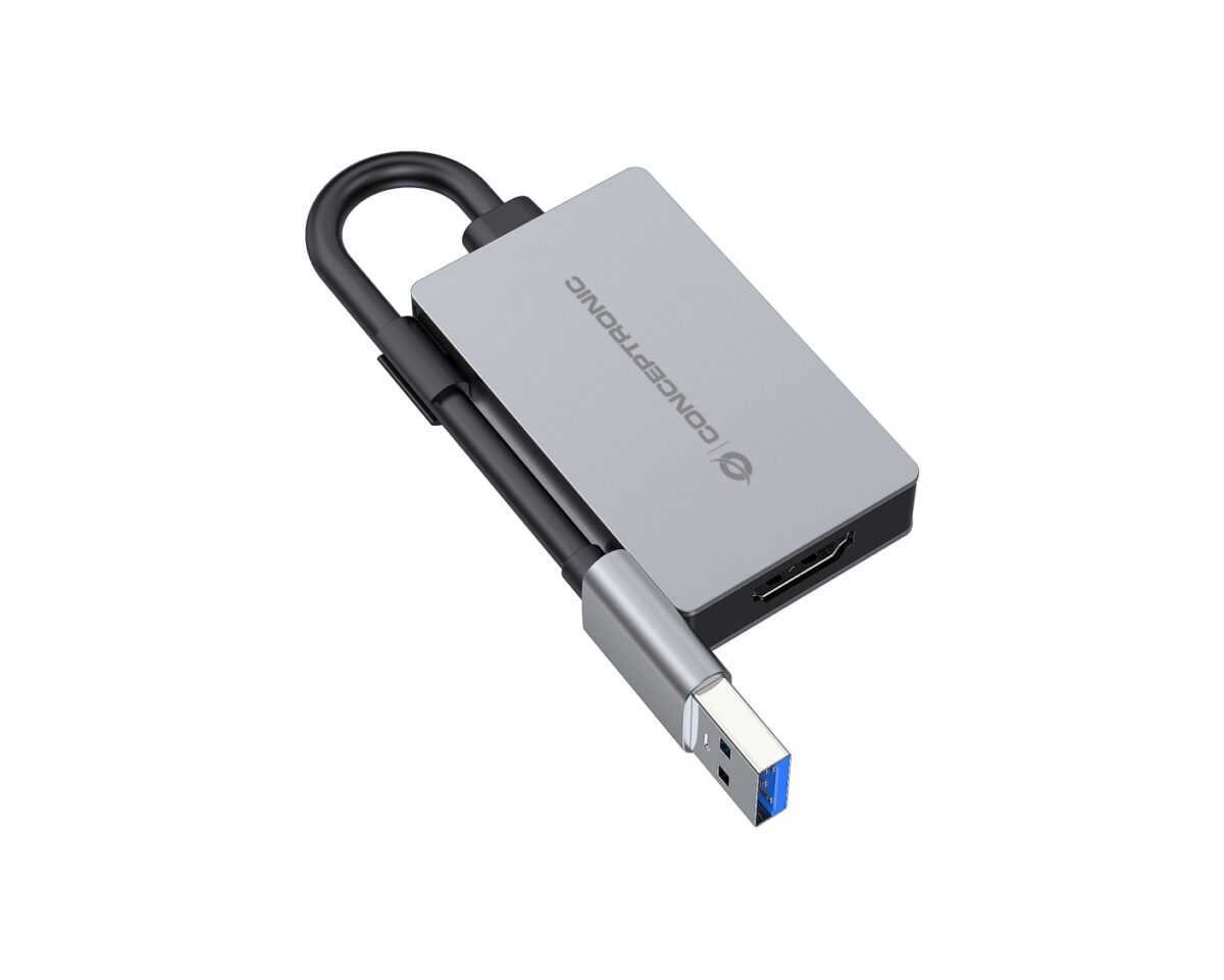 Alternative view of Adaptador CONCEPTRONIC USB-A/M a HDMI/H Gris (ABBY22G)