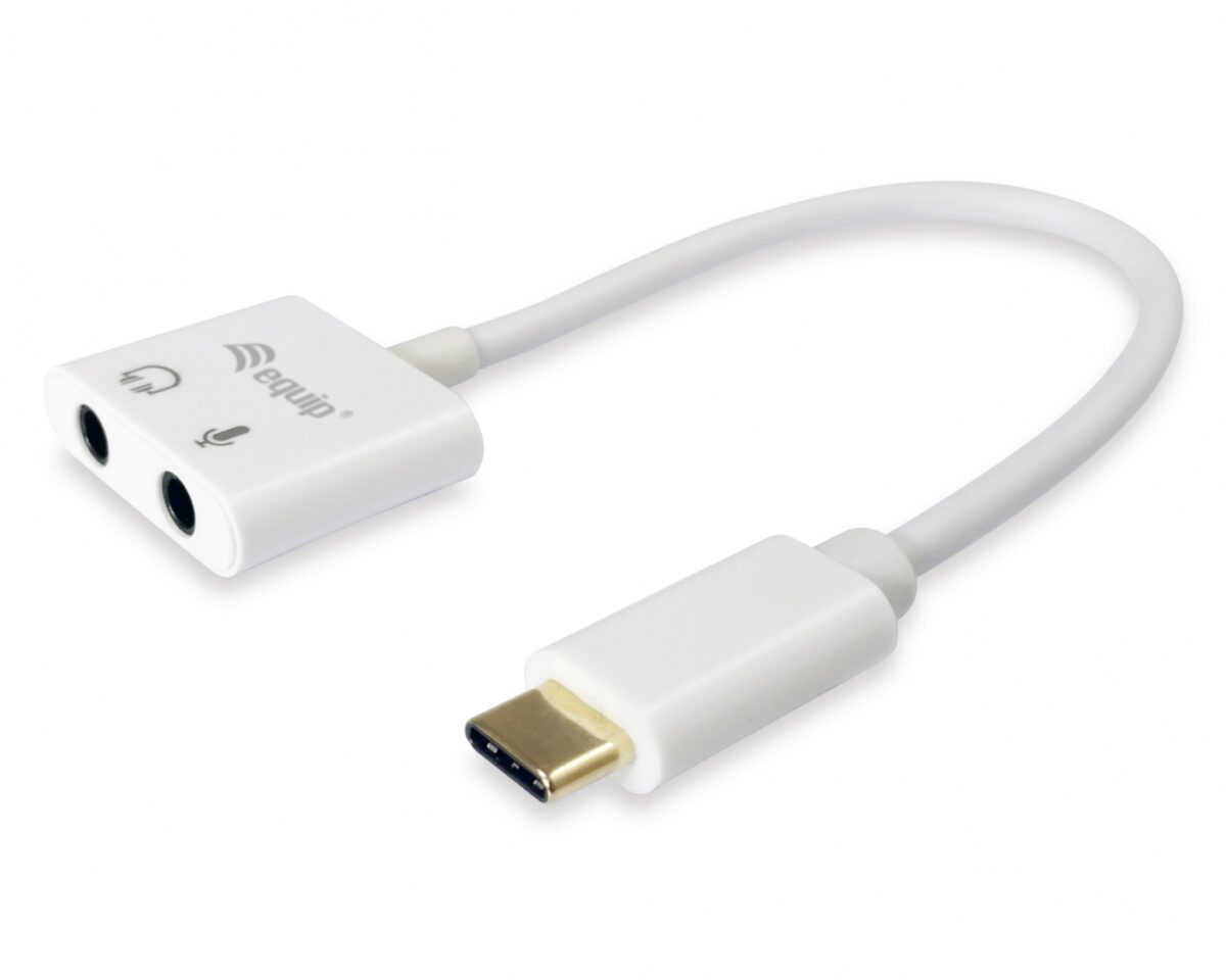 Alternative view of Adaptador EQUIP USB-C/M a 3.5mm/H 15cm Blanco (133460)