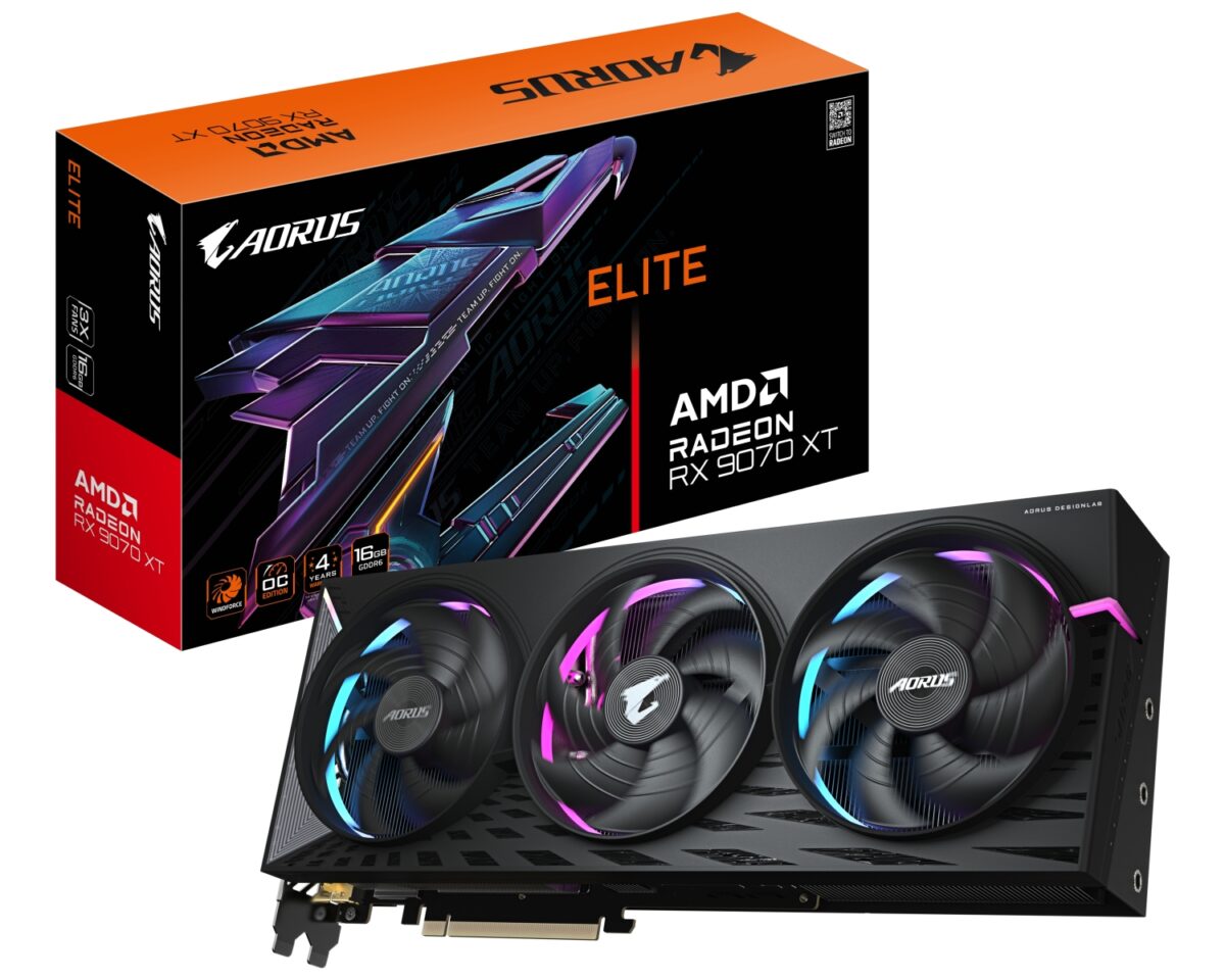 GIGABYTE AORUS Radeon RX 9070 XT ELITE 16G Tarjeta Gráfica - 16GB GDDR6, 256 bits, PCI-E 5.0, 3100 MHz Frecuencia Base, 2 x DisplayPort, 2 x HDMI, GV