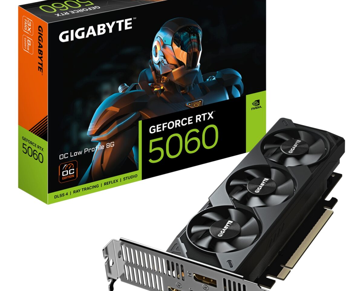 GIGABYTE GeForce RTX 5060 OC Low Profile 8G Tarjeta Gráfica - 8GB GDDR7, 128bit, PCI-E 5.0, 2512 MHz Frecuencia del núcleo, 3 x DisplayPort, 1 x HDM