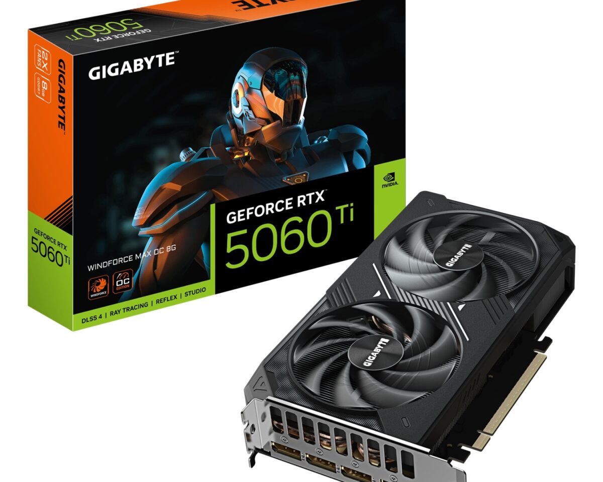 GIGABYTE GeForce RTX 5060 Ti WINDFORCE MAX OC 8G Tarjeta Gráfica – 8 GB GDDR7, 128 bits, PCI-E 5.0, 2587 MHz Frecuencia del núcleo, 3 x DisplayPor
