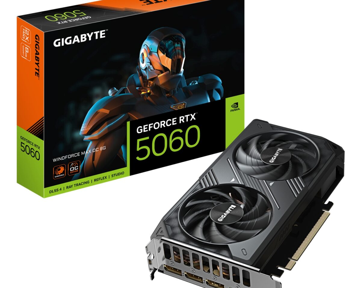 GIGABYTE GeForce RTX 5060 WINDFORCE MAX OC 8G Tarjeta Gráfica – 8 GB GDDR7, 128 bits, PCI-E 5.0, 2512 MHz Frecuencia del núcleo, 3 x DisplayPort,