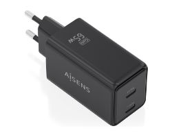 Cargador Pared AISENS GaN 65W 2USB-C (ASCH-65W2P079-BK)