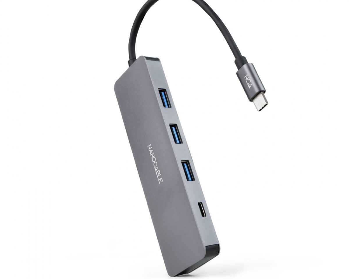 Alternative view of Hub Nanocable USB-C a 1xUSB-A/1xUSB-C Gris (10.16.4409)