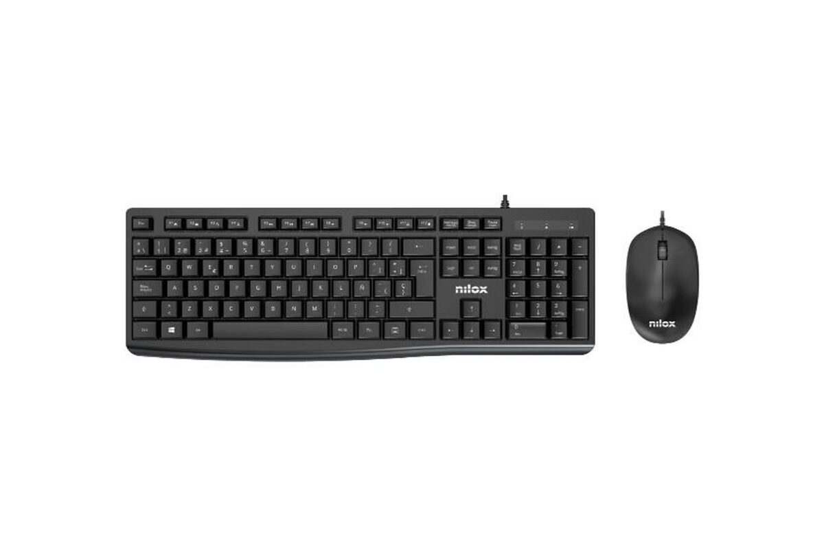 Alternative view of T+Ratón NILOX Óptico USB 1200dpi Negro (NXKME0012)