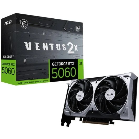 TARJETA DE VIDEO NVIDIA MSI RTX 5060 VENTUS 2X OC 8GB GDDR7 PCIE 5.0