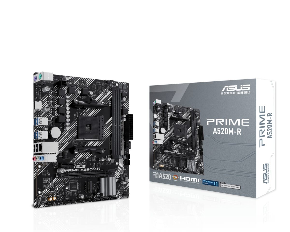 Alternative view of ASUS PRIME A520M-R: (AM4) 2DDR4 USB HDMI RJ45 mATX