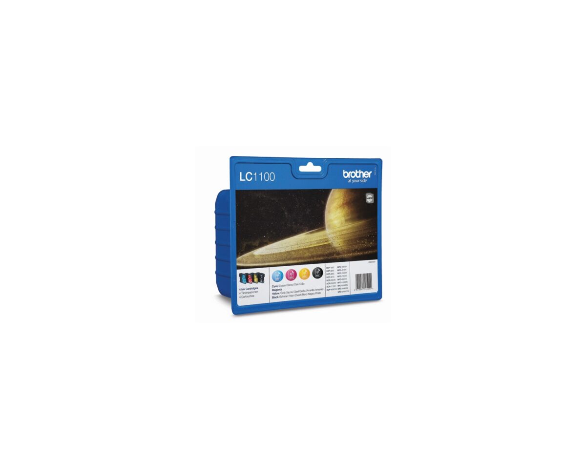 Alternative view of Tinta BROTHER Pack Negro/Tricolor (LC1100VALBP)