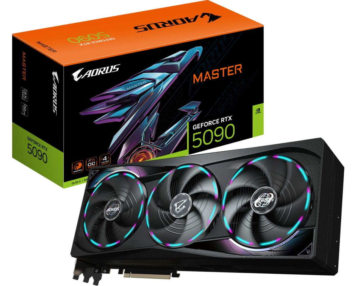 GIGABYTE AORUS GeForce RTX 5090 MASTER 32G Tarjeta Gráfica - 32GB GDDR7, 512 bits, PCI-E 5.0, 2655MHz Frecuencia Base, 3 x DP 2.1a, 1 x HDMI 2.1b, GV