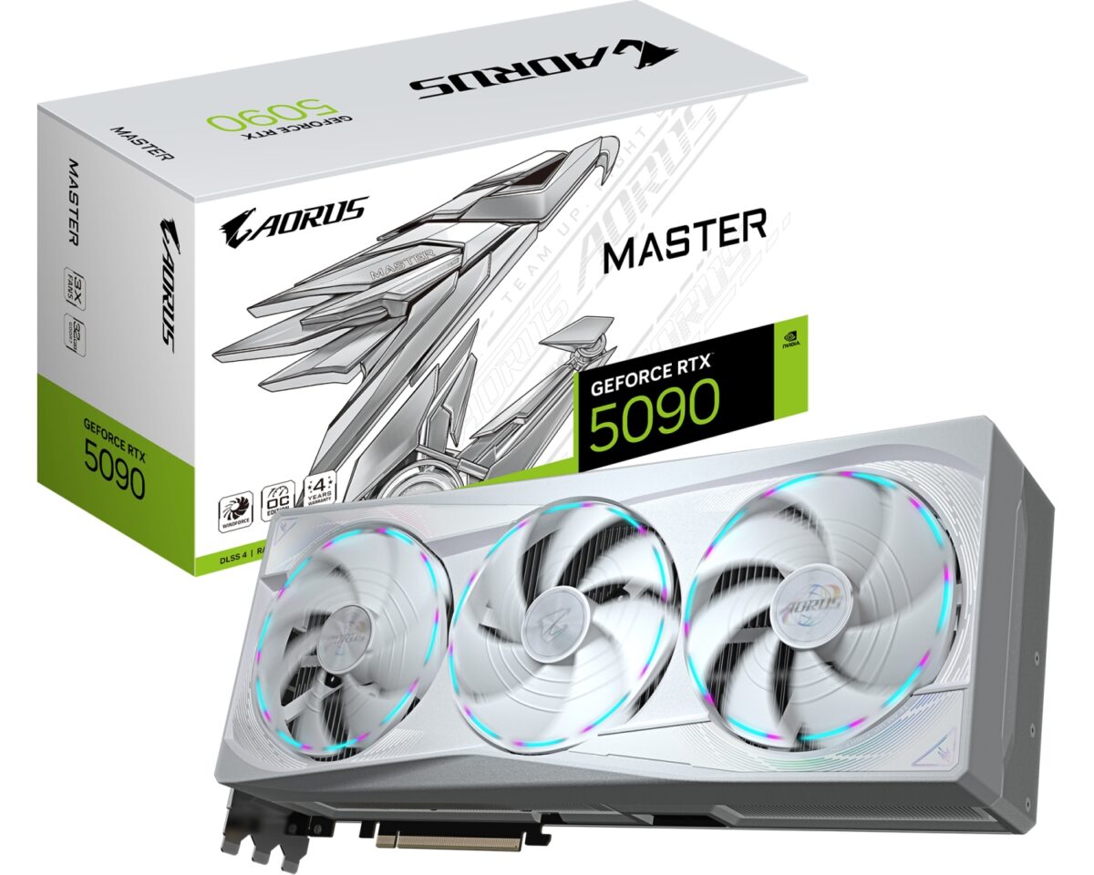 GIGABYTE AORUS GeForce RTX 5090 MASTER ICE 32G Tarjeta Gráfica - 32GB GDDR7, 512 bits, PCI-E 5.0, 2655MHz Frecuencia Base, 3 x DP 2.1a, 1 x HDMI 2.1b