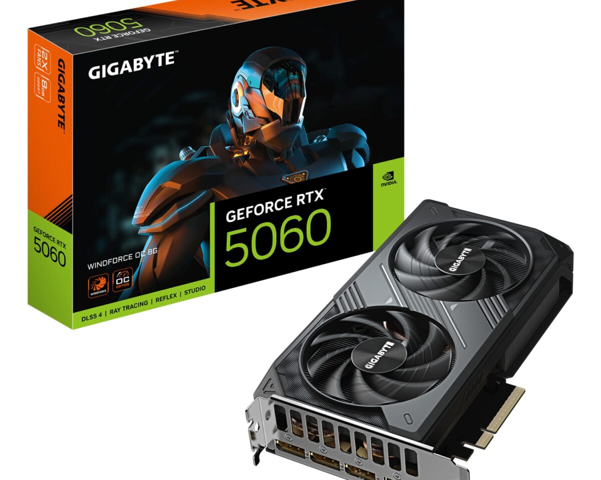 GIGABYTE GeForce RTX 5060 WINDFORCE OC 8G Tarjeta Gráfica - 8GB GDDR7, 128bit, PCI-E 5.0, 2512 MHz Frecuencia del núcleo, 3 x DisplayPort, 1 x HDMI,
