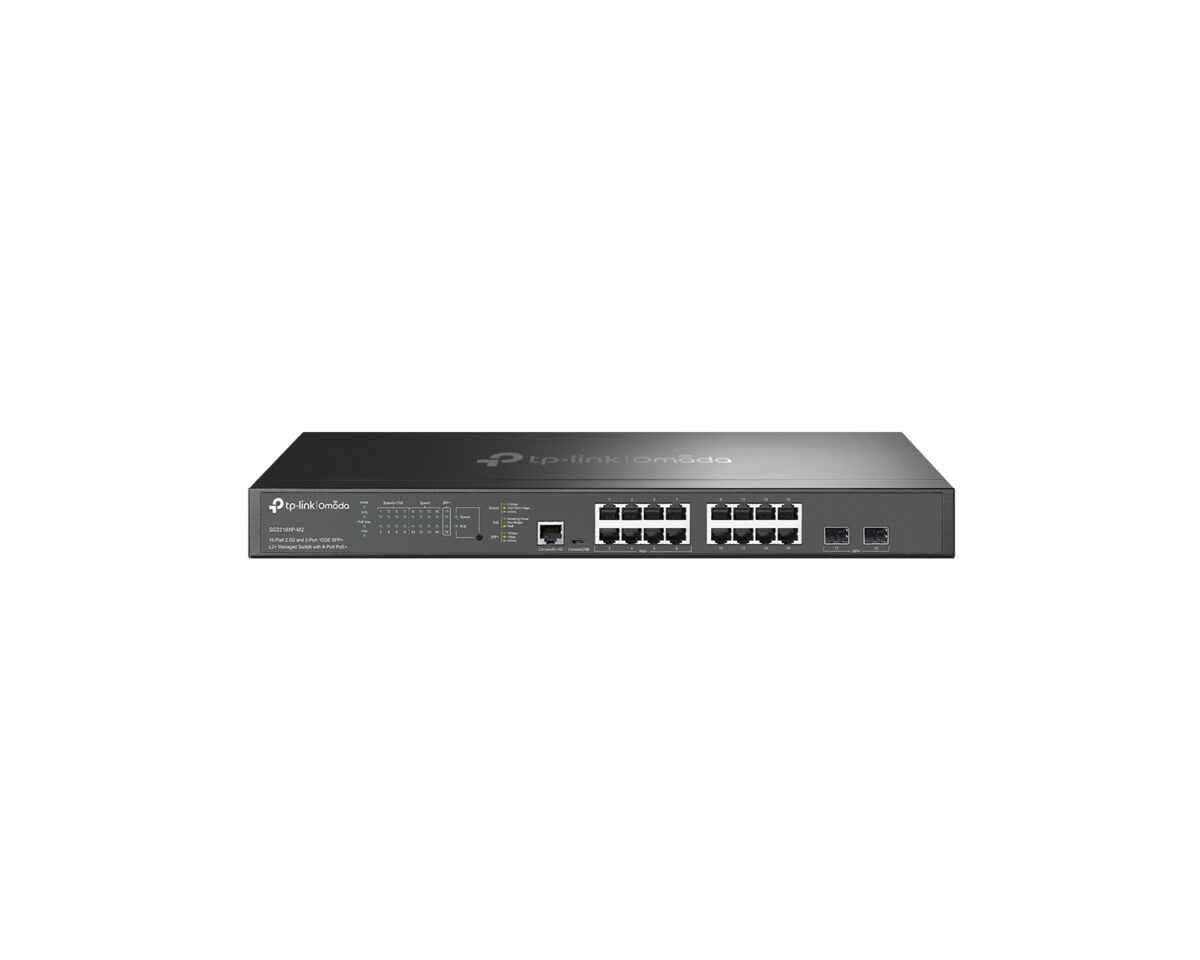Alternative view of Switch TP-Link 16xRJ45 2xSPF+ 10GbE PoE+ (SG3218XP-M2)