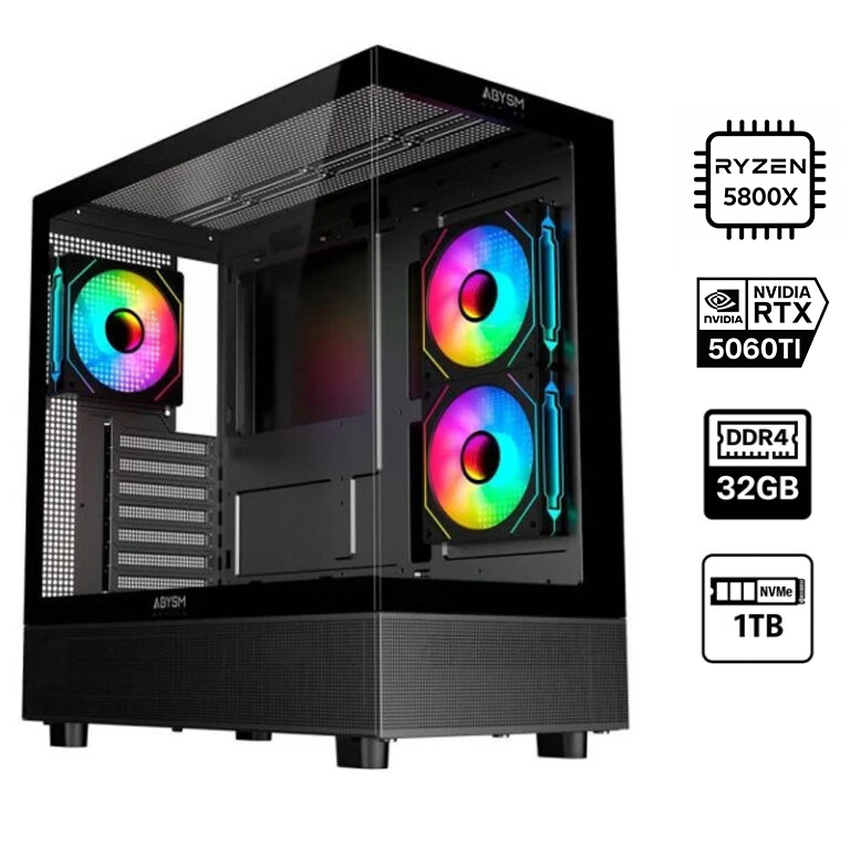 PcGamer Ryzen 7 5800x/ 32Gb Ram/ nvme 1tb/ RTX5060TI 16GB / Windows 11