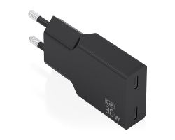 Cargador Pared AISENS GaN 30W 2xUSB-C Negro (A110-1006)