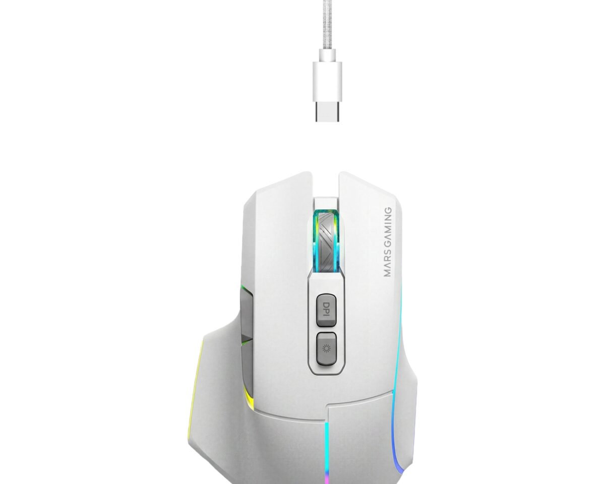 Alternative view of Ratón Mars Gaming RGB RF/BT/USB-A Blanco (MMWVECTORW)