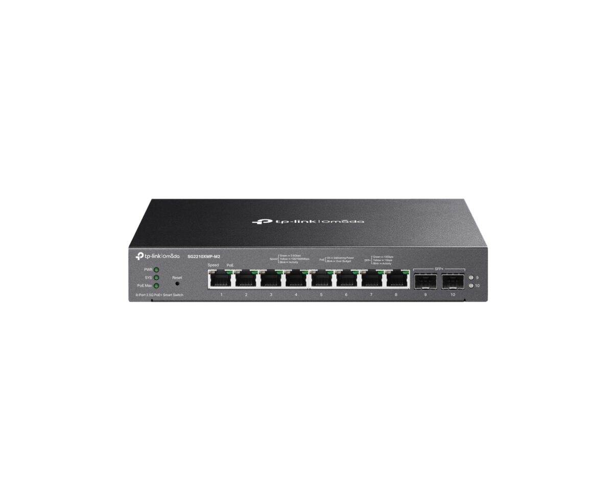 Alternative view of Switch TP-Link 10xRJ45 2xSPF+ 10GbE PoE+ (SG2210XMP-M2)