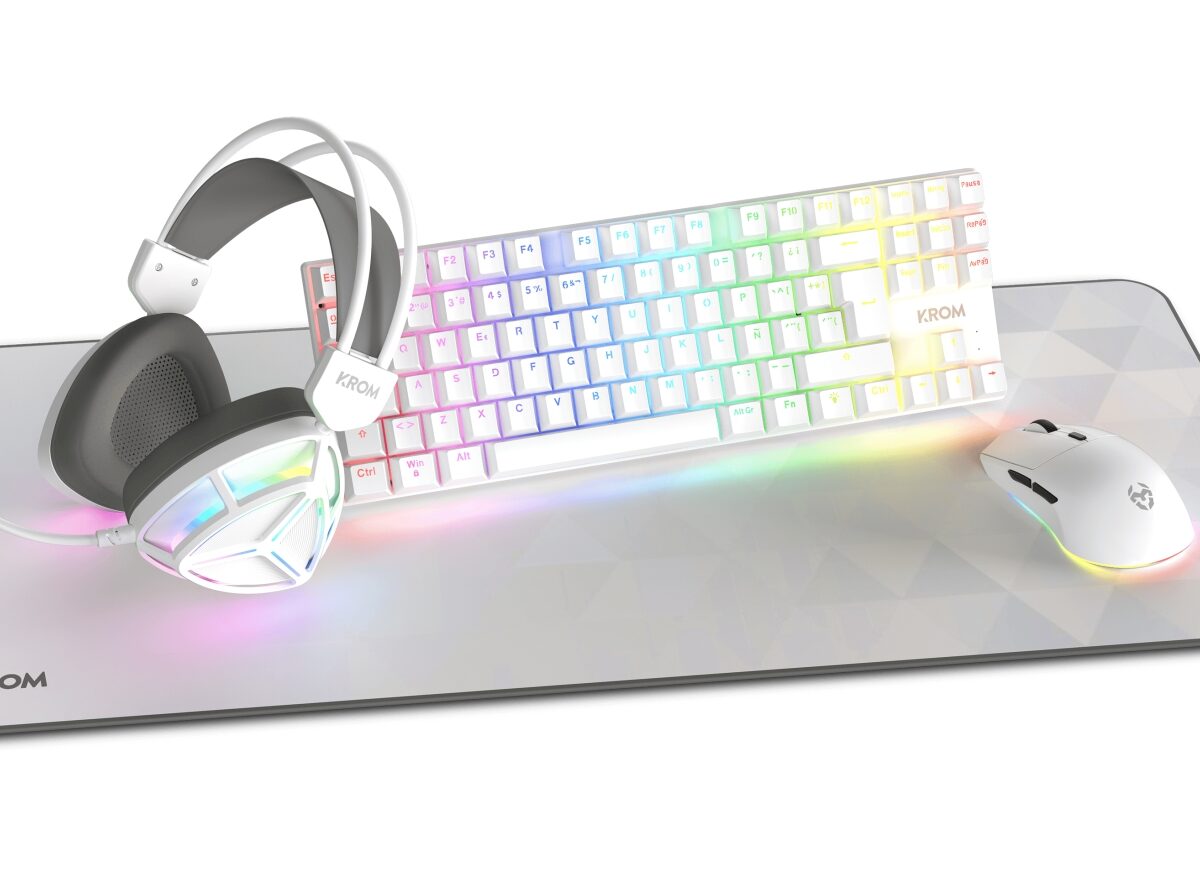 Alternative view of Kit Gaming KROM T+Ratón+Alf+Auric Blanco (NXKROMKLASS)